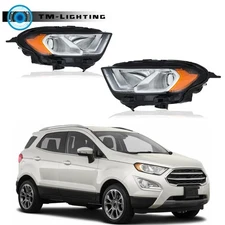 Right&Left Side LED DRL Headlights Chrome For 2018-20-2023 Ford EcoSport Halogen