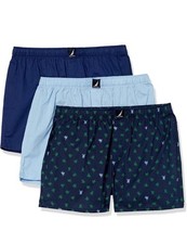 Nautica mens Cotton Woven 3 Pack Boxer Small