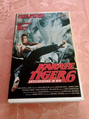 VHS Videokassette - KARATE TIGER 6, Entscheidung in Rio - ASCOT Video / Großbox 