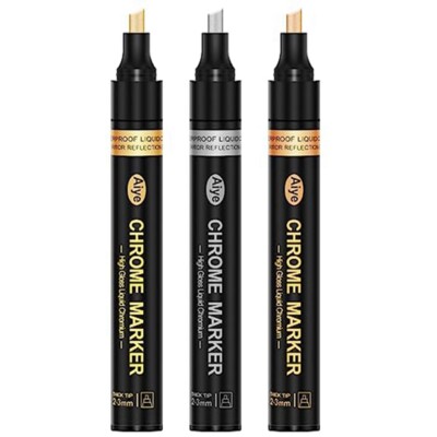 Flüssigchrom Marker, 3 Farben Permanent Metallic Marker, 2-3 mm größer1309