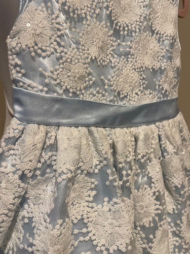 NANNETTE KIDS Blue & White Occasion Dress - Sz 6 - Picture 3 of 5