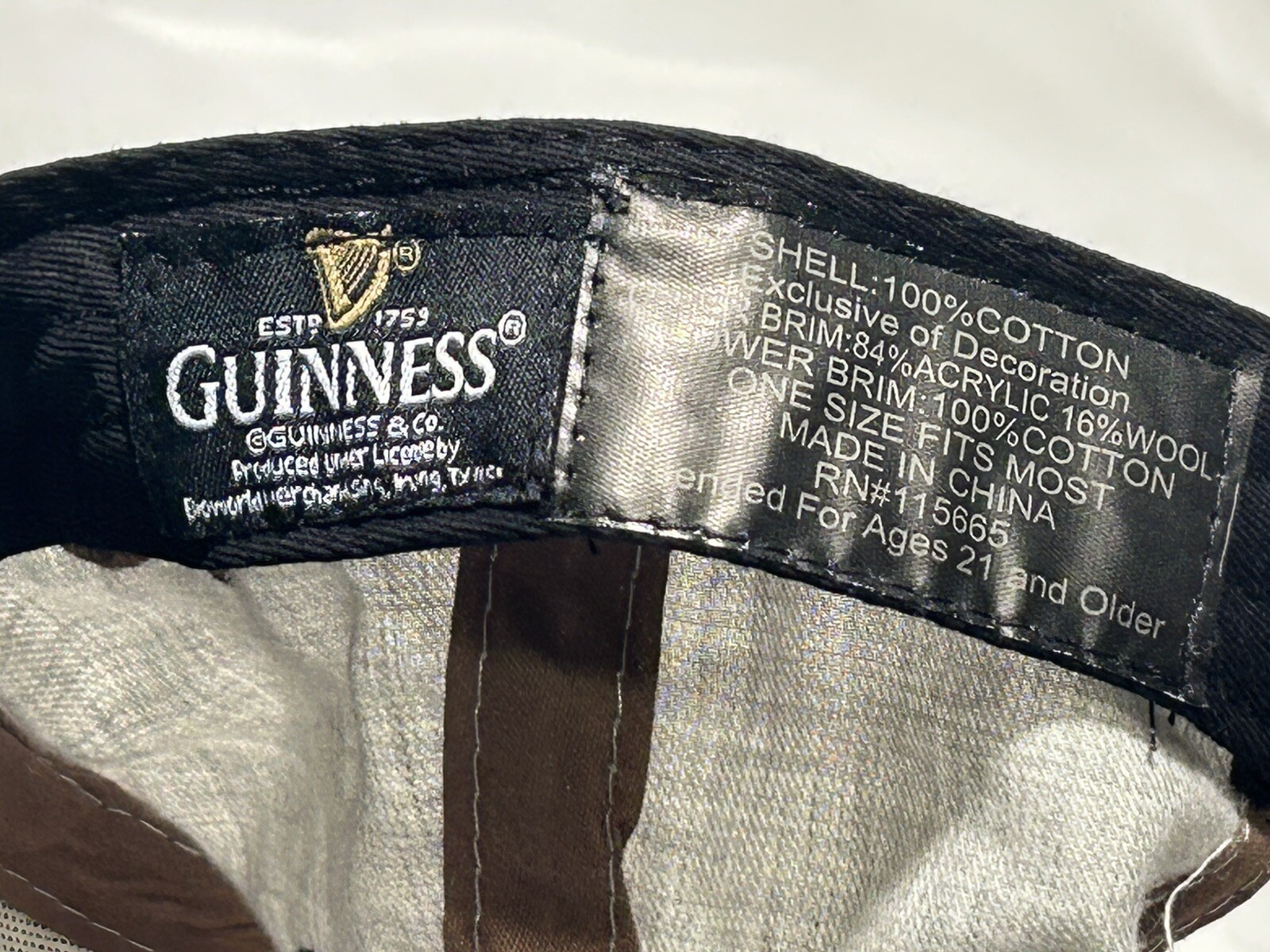 GUINNESS SHAMROCK PATCH BASEBALL HAT CAP GRAY Adj… - image 5