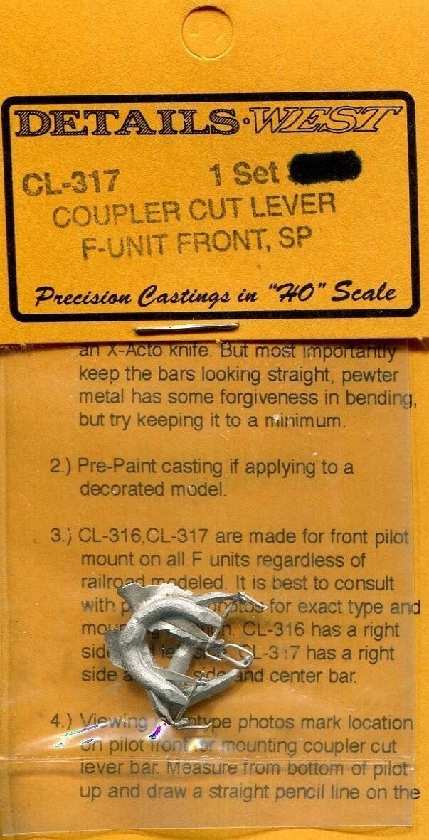 Details West 317 x HO Coupler Cut Lever eBay