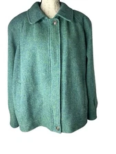 Moriarty Gap of Dunloe Killarney Women's Green Tweed Wool Jacket Ireland Zip N