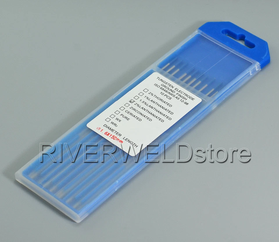 Electrodo de tungsteno de soldadura 2 % lantano WL20 TIG 1/16"x 6" (1,6 mm x 150 mm), 10 piezas Foto 3 de 4