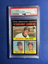 1971 Topps Baseball AL Strikeout Leaders #71 PSA 5 EX