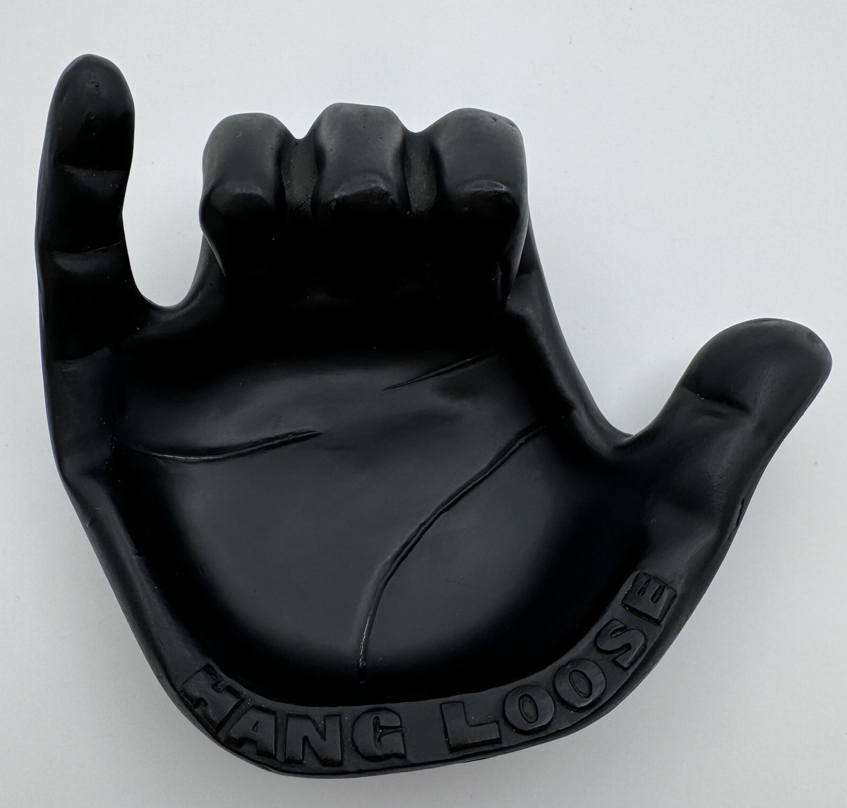 Coco Joe's Hang Loose Ashtray Made in Hawaii Black Trinket Dish