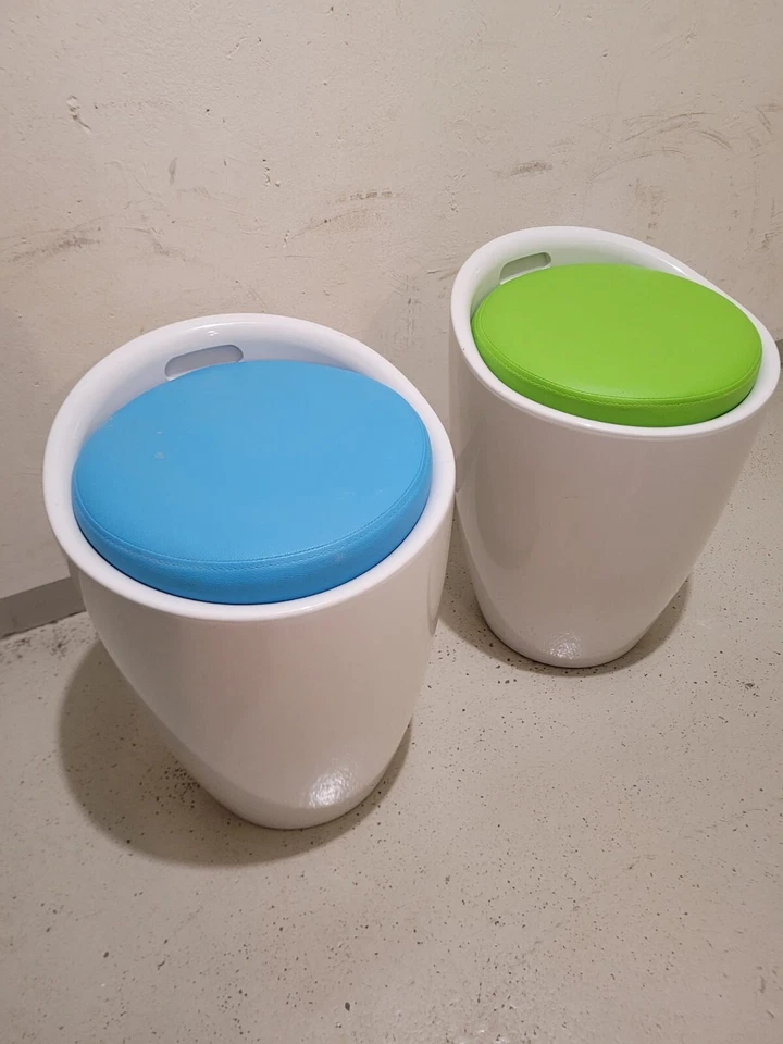 2x Sitzhocker mit stauraum rund bunte von Segmüller