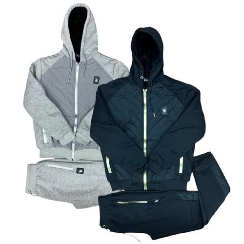 Mens Heavy Fleece Tracksuit TiM Zip Up Top & Matching Jogger 2pcs Set Gym Wear - Picture 3 of 8