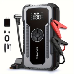 Jump Starter, Air Compressor and Light. Car Battery Charger  and Tire Inflator