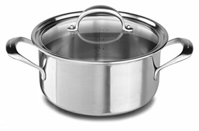 KitchenAid KC2C60LCST 5-Ply Copper Core 6 quart Low Casserole with Lid - Stai...