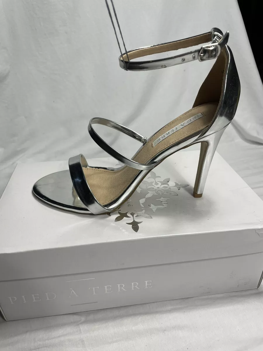 Silver strappy heels size clearance 11