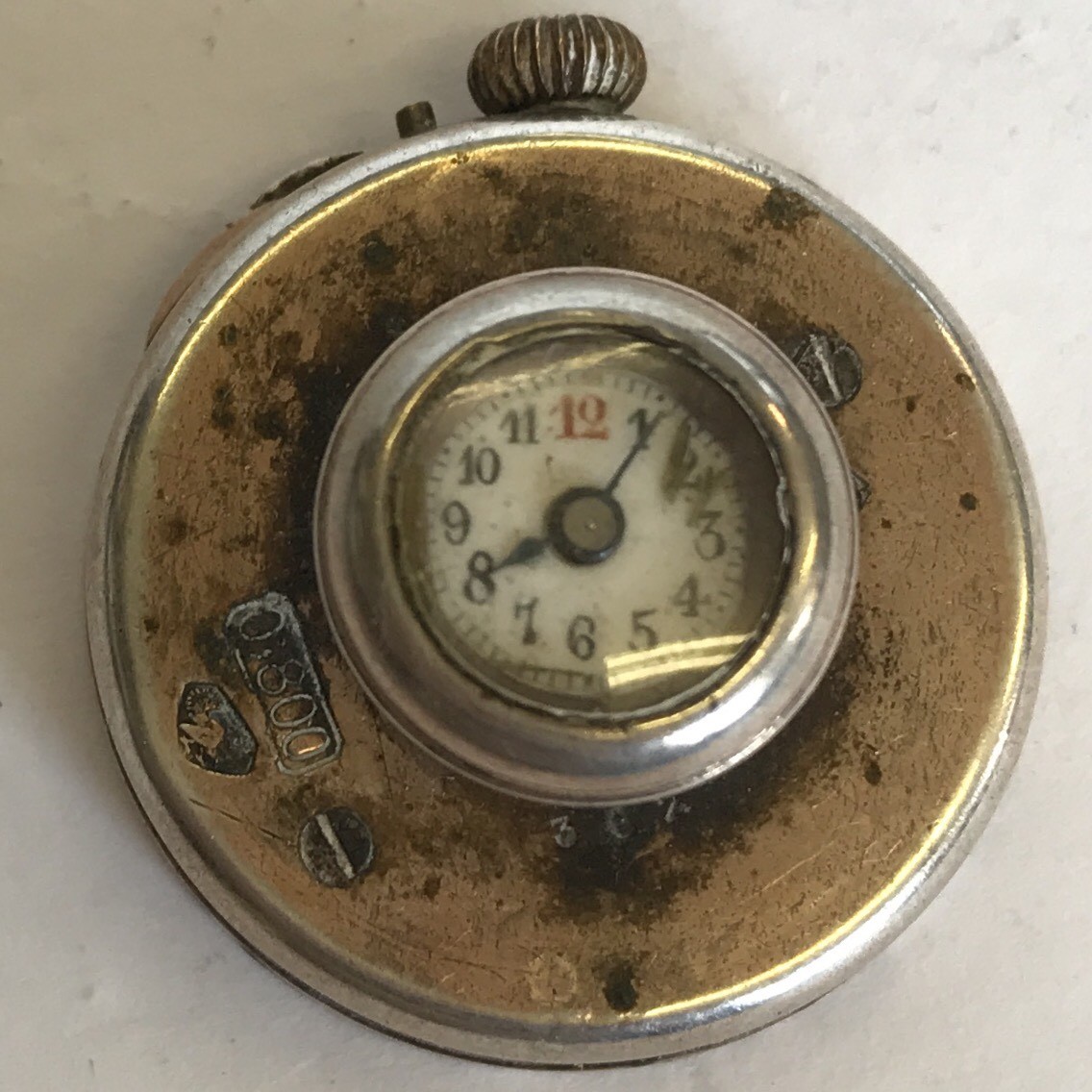 Antique French Solid 800 Silver Buttonhole Watch … - image 1