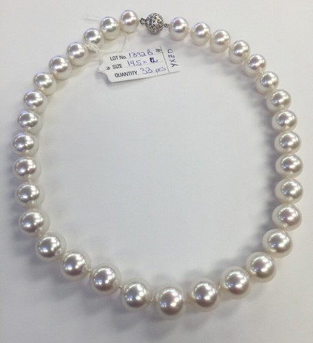 12x14.5mm Sea Pearls Strand ,White Rose Color. Well Matched. - Picture 9 of 12