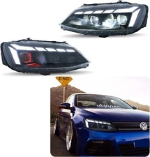 LED Headlights for Jetta 2011-2018 MK6 Dynamic Signal Front Lamps Pair Assembly