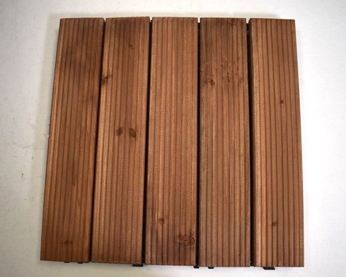 Yaheetech 591784 Natural Wood Deck Tiles Interlocking Plastic 12" x 12" - Picture 2 of 6