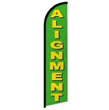 Alignment Green Windless Full Sleeve Advertising Auto Repair Tire Banner Flag