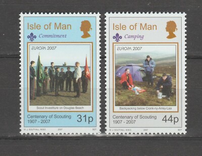 s35115 ISLE OF MAN EUROPA CEPT MNH** 2007 2v SCOUT BADEN POWEL