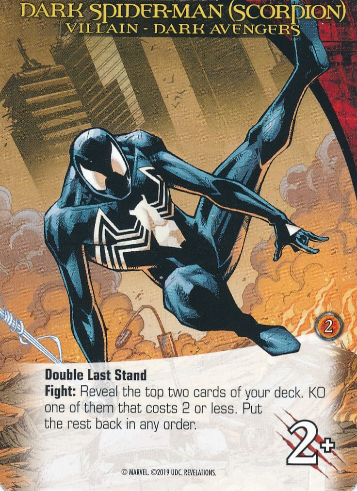 DARK SPIDER-MAN (SCORPION) UD Marvel Legendary REVELATIONS VILLAIN