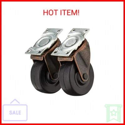 Shepherd Hardware 9346 2-Inch Medium Duty Plate Caster, 2-Pack