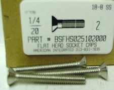 1/4-20x2 Flat Head Hex Socket Cap Screws Stainless Steel (10)