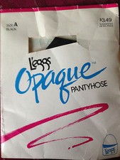 exciting Vintage Leggs Black Opaque pantyhose size a