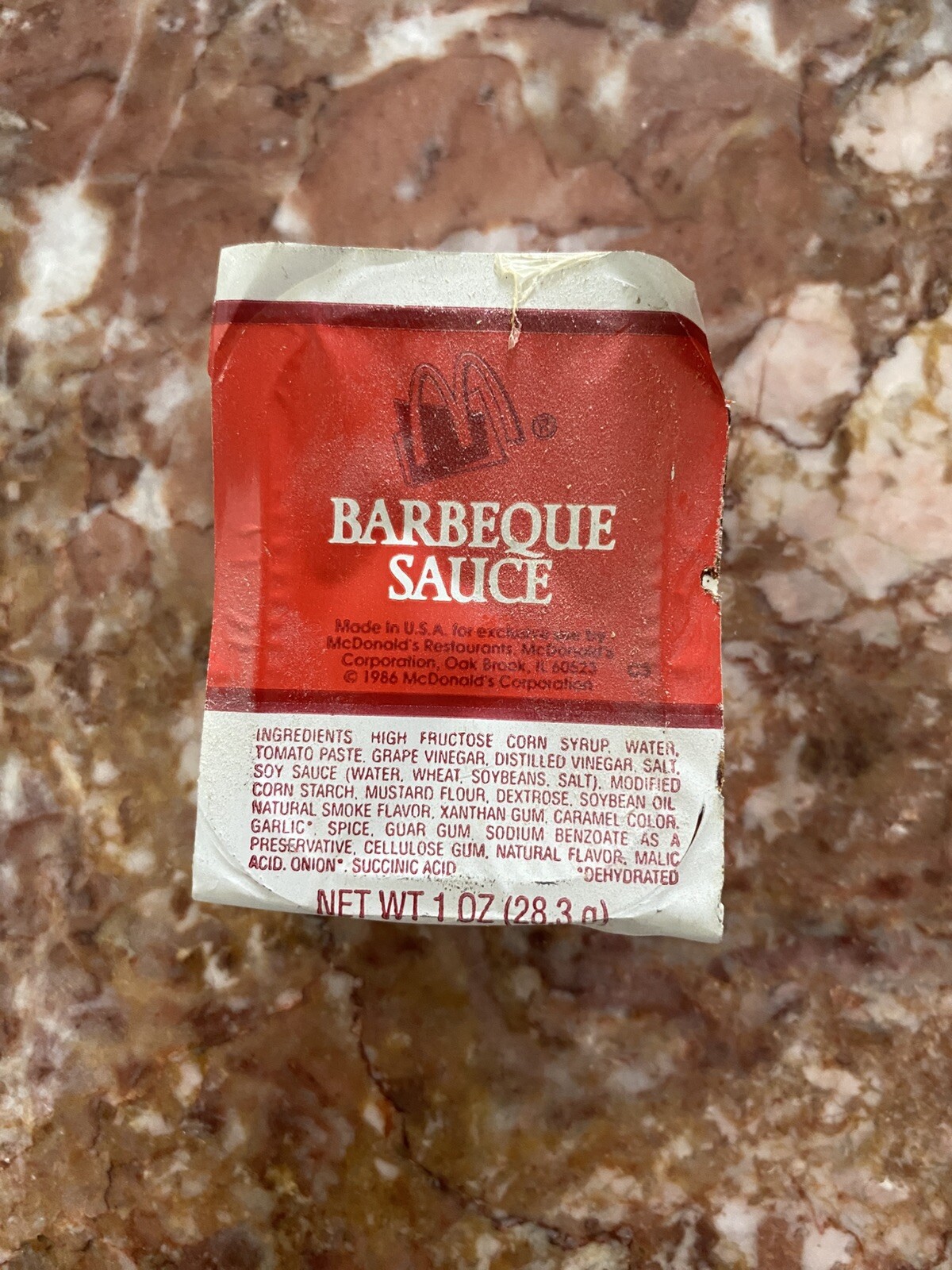 Mcdonalds BBQ sauce 1986