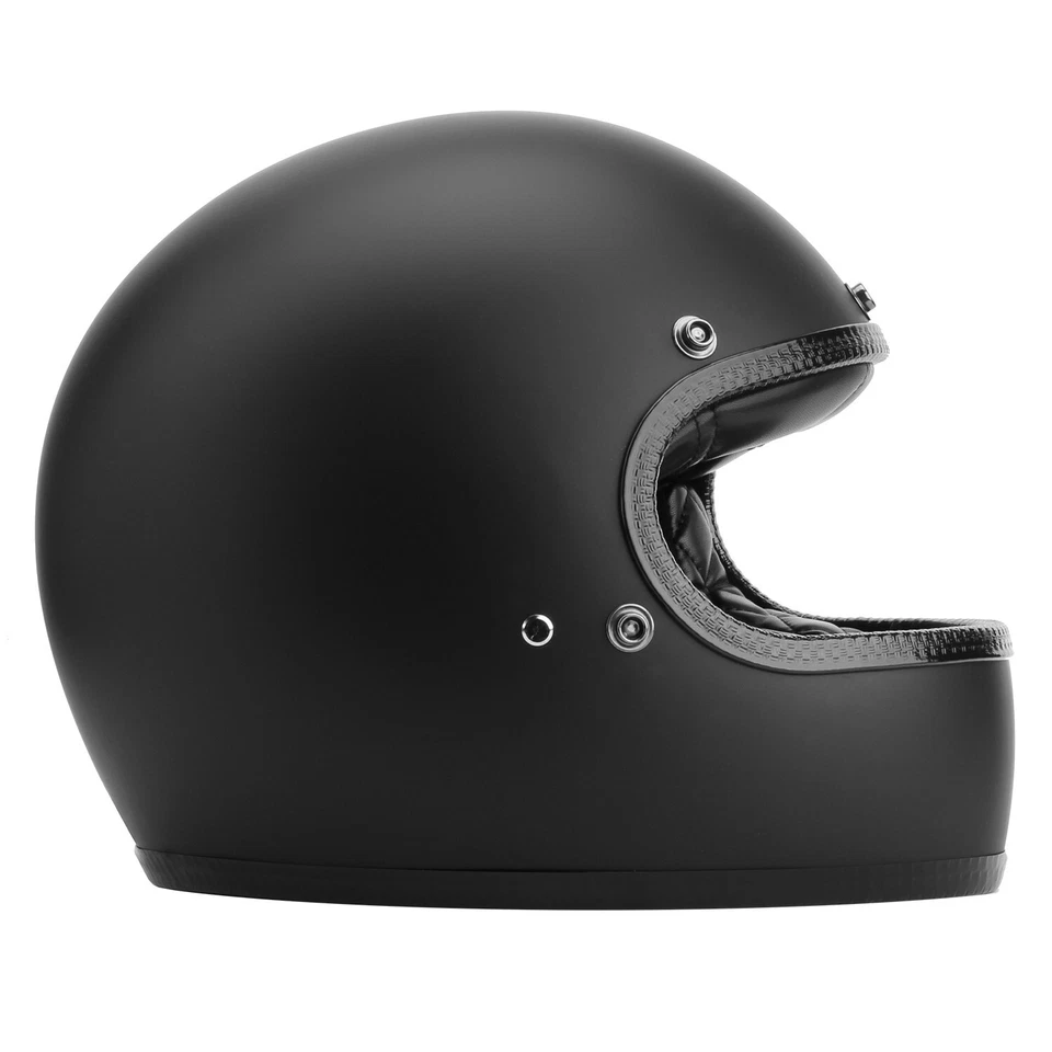 NUEVO DOT Vintage Retro Casco de Motocicleta Cara Completa S/M/L/XL/XXL Negro Mate Foto 4 de 4