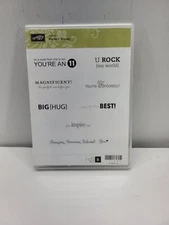 Stampin Up! "Perfect Words" Positive Phrases Clear Mount Retired Hostess