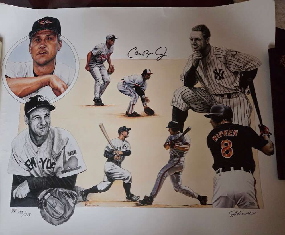 Cal Ripken Jr PSA DNA Signed 22x27 Litho Photo Autograph Orioles