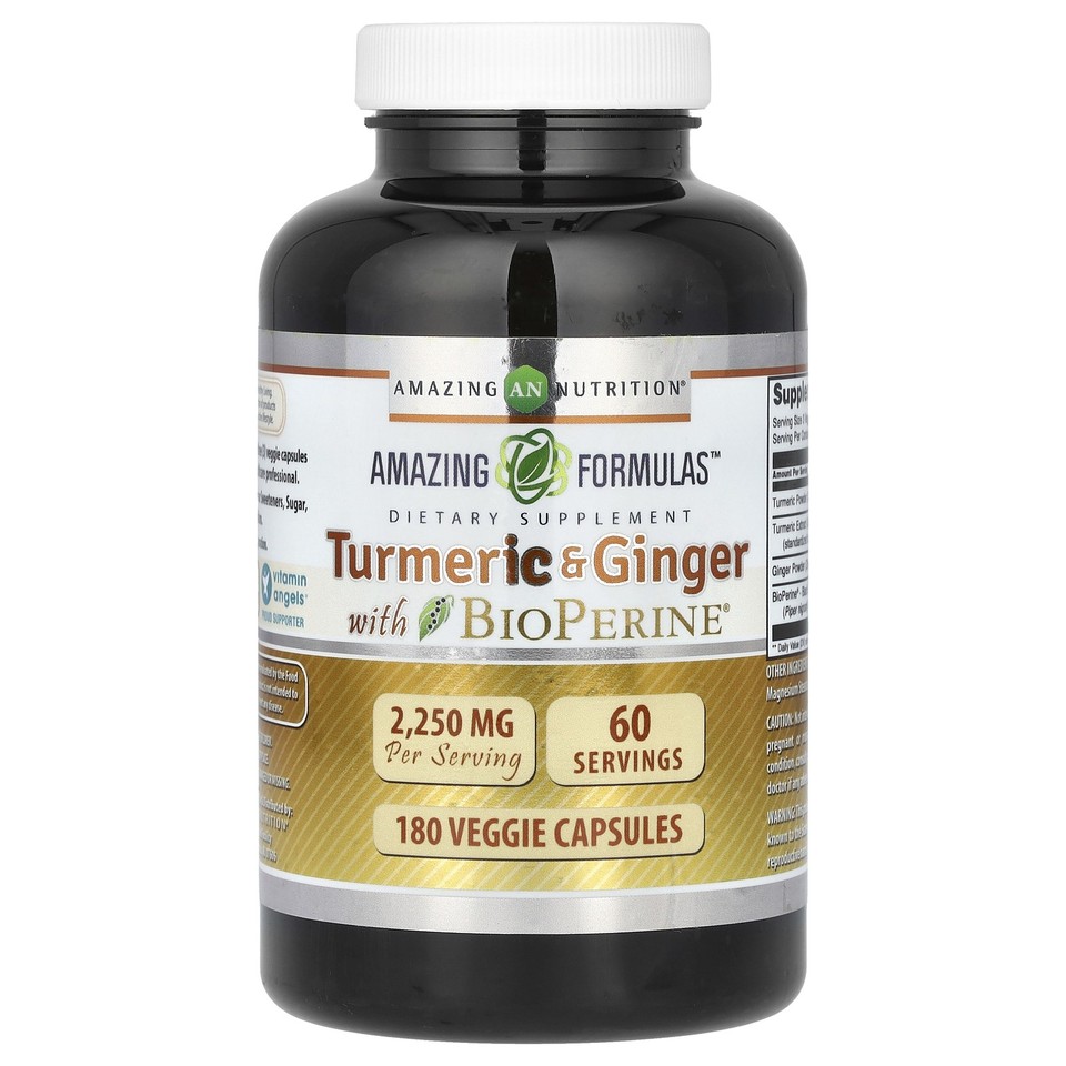 Turmeric & Ginger with BioPerine, 180 Veggie Capsules
