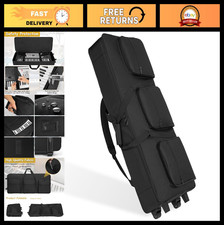 61-Key Keyboard Case with Wheels, Padded Rolling Gig Bag for Easy Transport