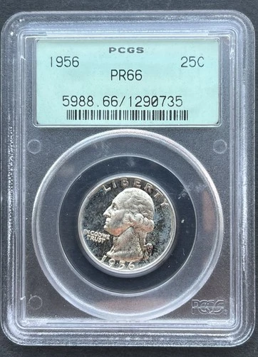 New Listing1956 Proof Washington Quarter PCGS PR66 in OGH (Old Green Holder)