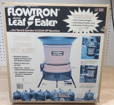 New Flowtron Electric Leaf Mulcher Shredder Portable Garden Grinder LE-800 USA