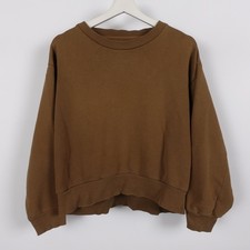 Everlane Women's Olive Green Long Sleeve Everyday Crewneck Sweatshirt Medium