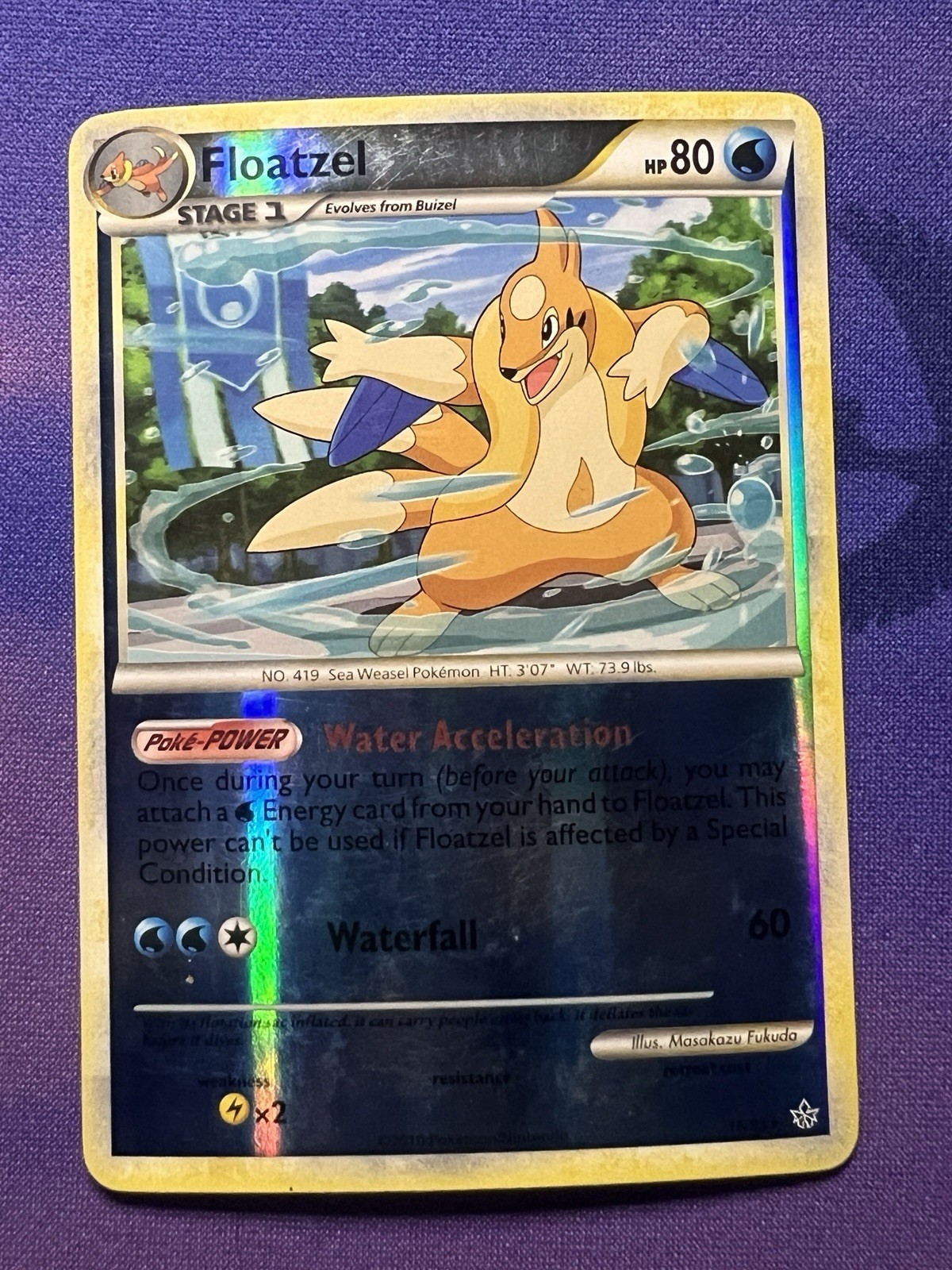 Floatzel 16/95 Reverse Holo Rare Unleashed Pokémon Card