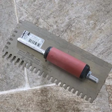 Marshalltown 1/4 X 1/2 X 1/4" U-Notched Thinset Tile Trowel 15721 (Soft Grip)