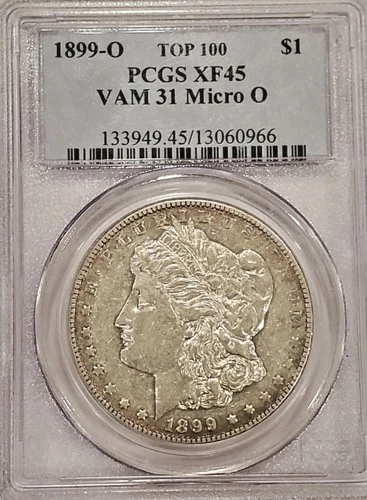1899 O Morgan Silver Dollar PCGS XF45 VAM 31 Micro O - TOP 100 - VERY AFFORDABLE