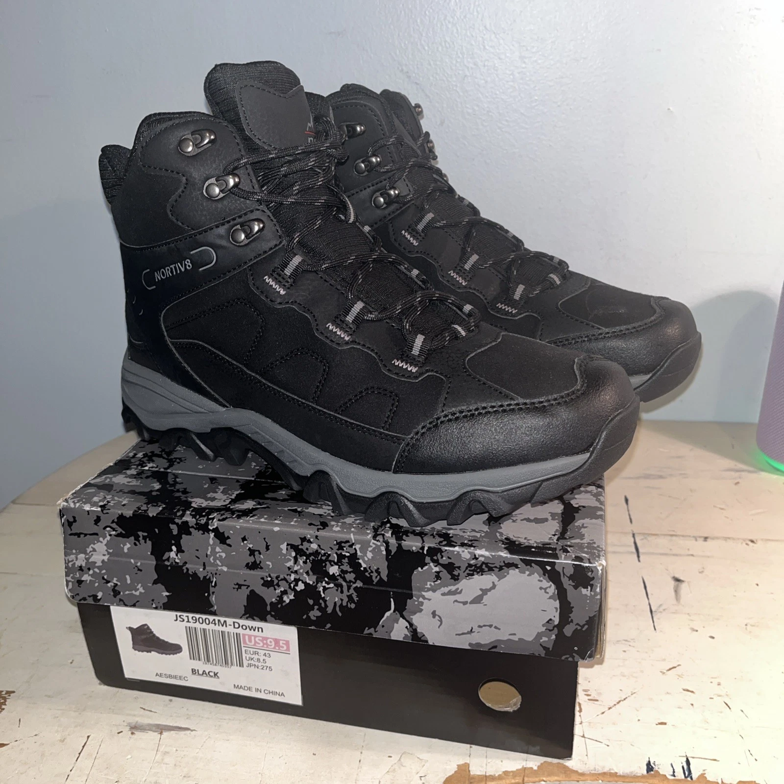 NORTIV 8 Men's Waterproof Hiking Boots Lightweight Breathable Trekking Shoes 9.5