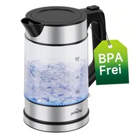 2200W Wasserkocher Glas Edelstahl 1,7 Liter Kabellos Led Beleuchtung Bpa Frei