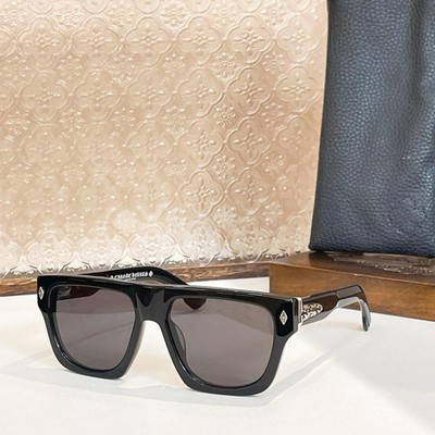 Chrome Hearts Classic Unisex Black Square Sunglasses 55 21-150