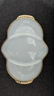 VTG Divided Relish Tray Anchor Hocking Fire King White Milk Glass w/Gold Trim
