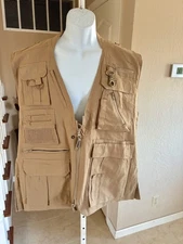 NWT Humvee Safari Photo Vest Tan 21Pockets Mesh Vent Water Resistant Durable XL