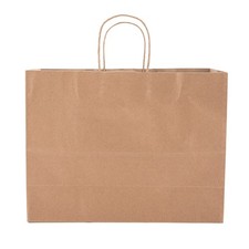Brown Kraft Paper Grocery Shopping Bag (16”L x 6”D x 12 ½”H) - Case of 100
