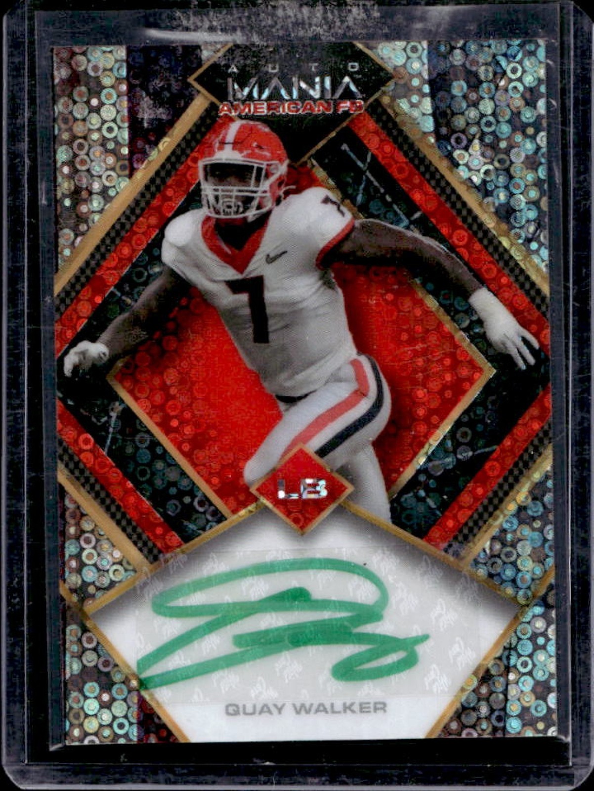 Quay Walker Wild Card Auto Mania American Football Autographs #D84 Diamond-Crystal-Vintage Flag