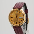 Seiko 5 Gold Dial Automatic 7S26-02J0 Two-Tone Vintage Style 37mm Watch - Runs