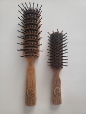 Lot Of 2 Vintage Goody Faux Wood Grain 8" 6" Hair Brush