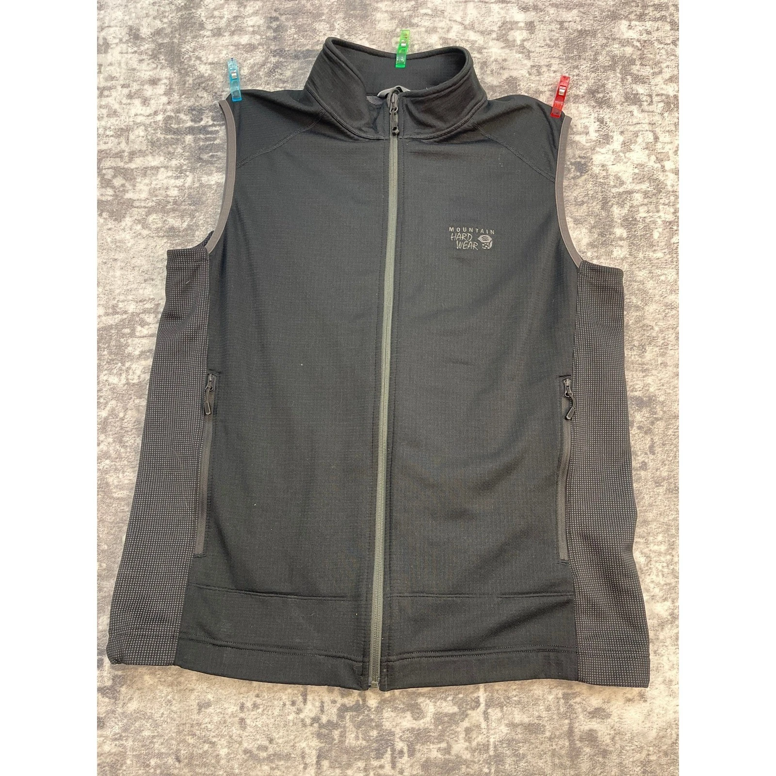 Mountain Hardwear Men XL Black Polartec Fleece Zip Up Vest Athleisure Gopcore