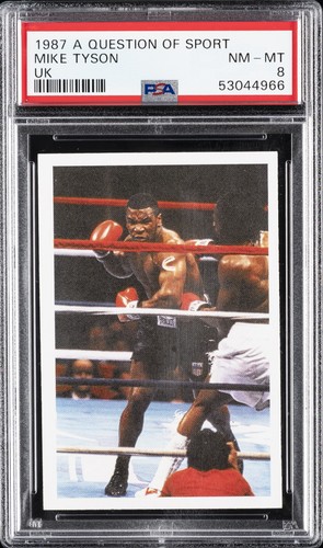 1987 A QUESTION OF SPORT UK MIKE TYSON ROOKIE RC PSA 8
