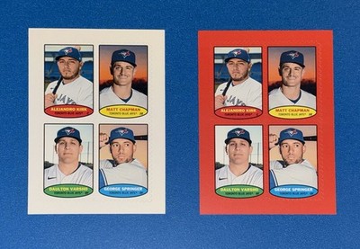 2023 Topps Heritage Toronto BLUE JAYS White & Red Stamp SSP Springer Chapman